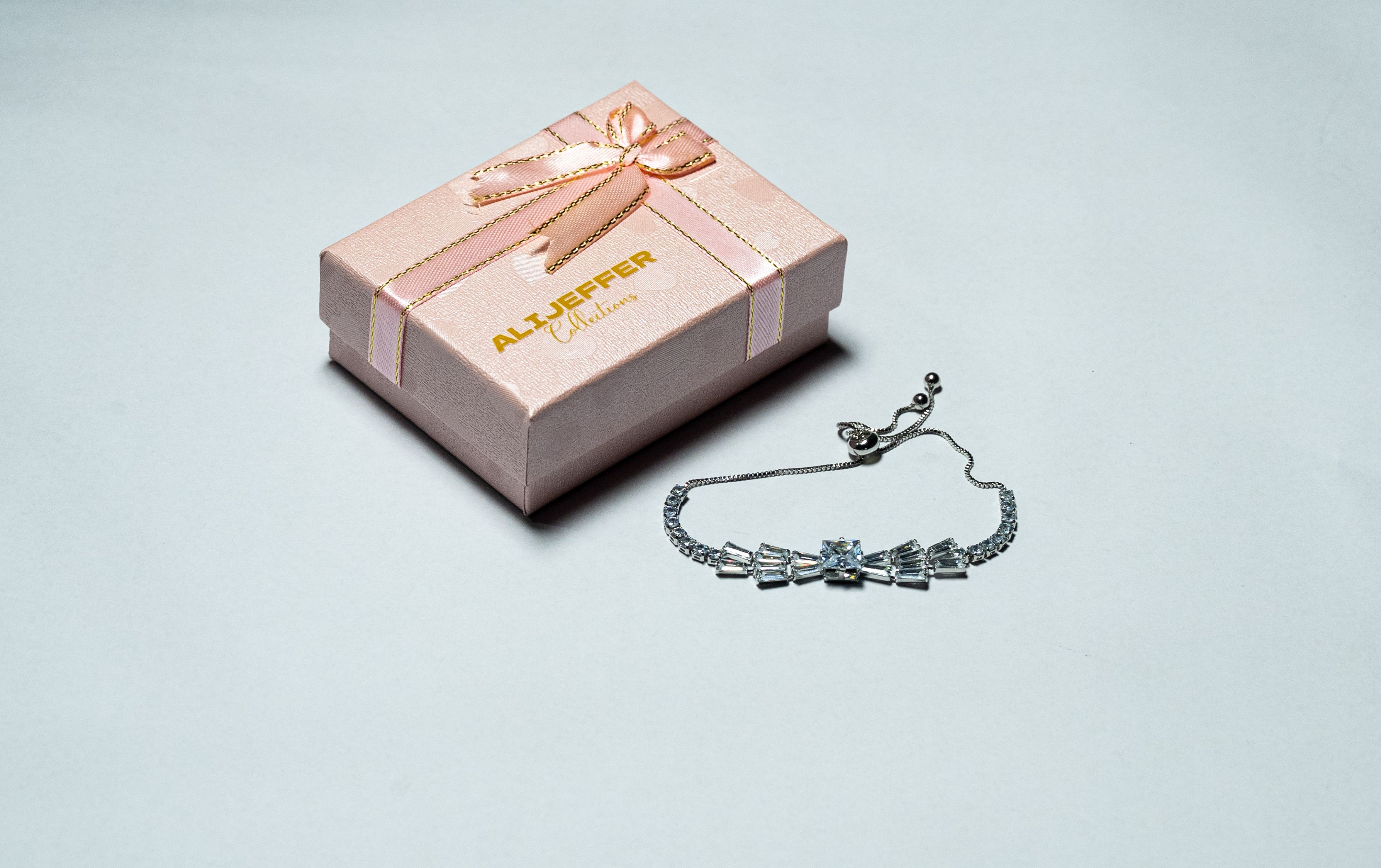 Silver Baguette Adjustable Bracelet thumbnail 2
