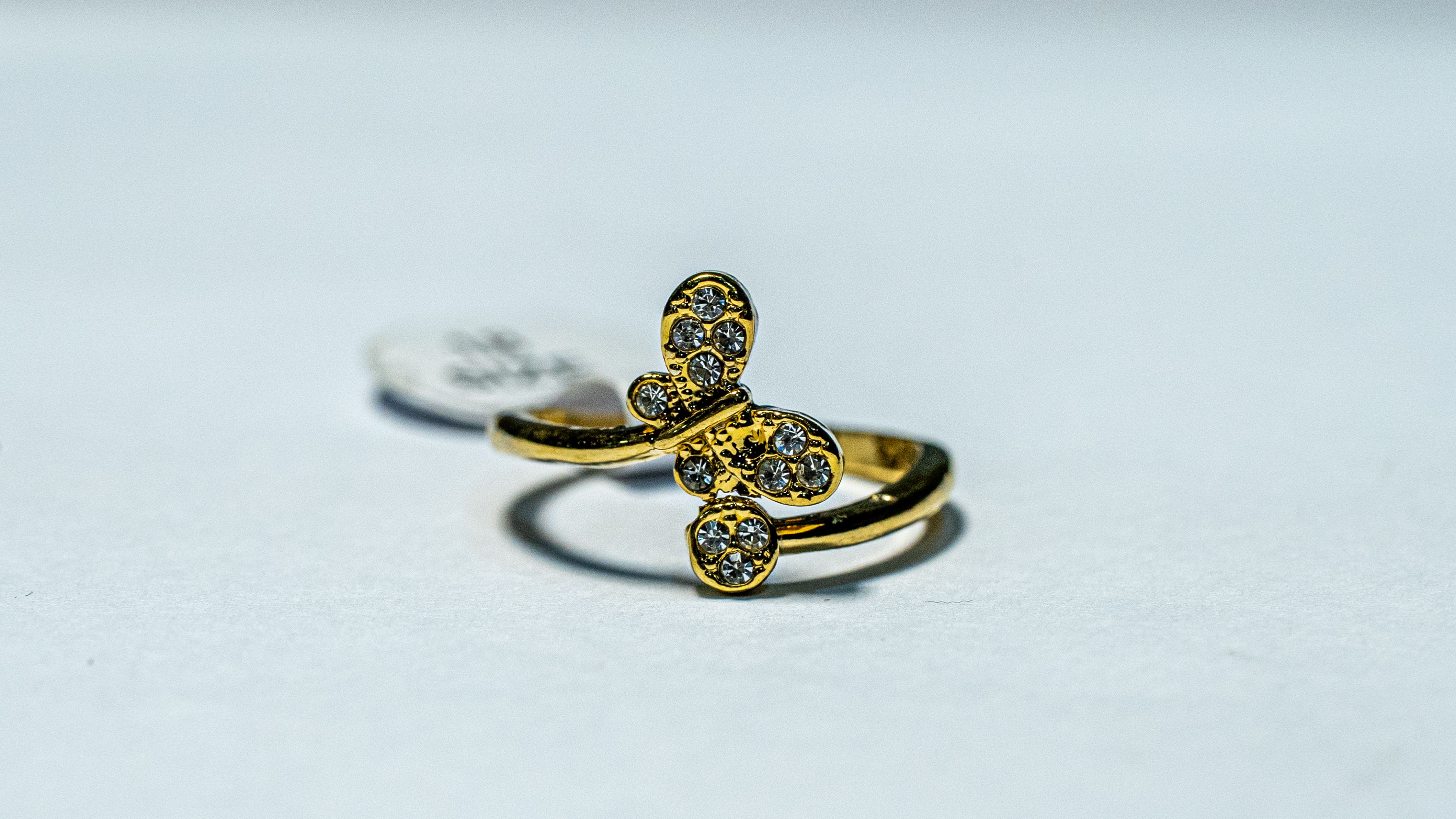 Golden Clover Crystal Ring