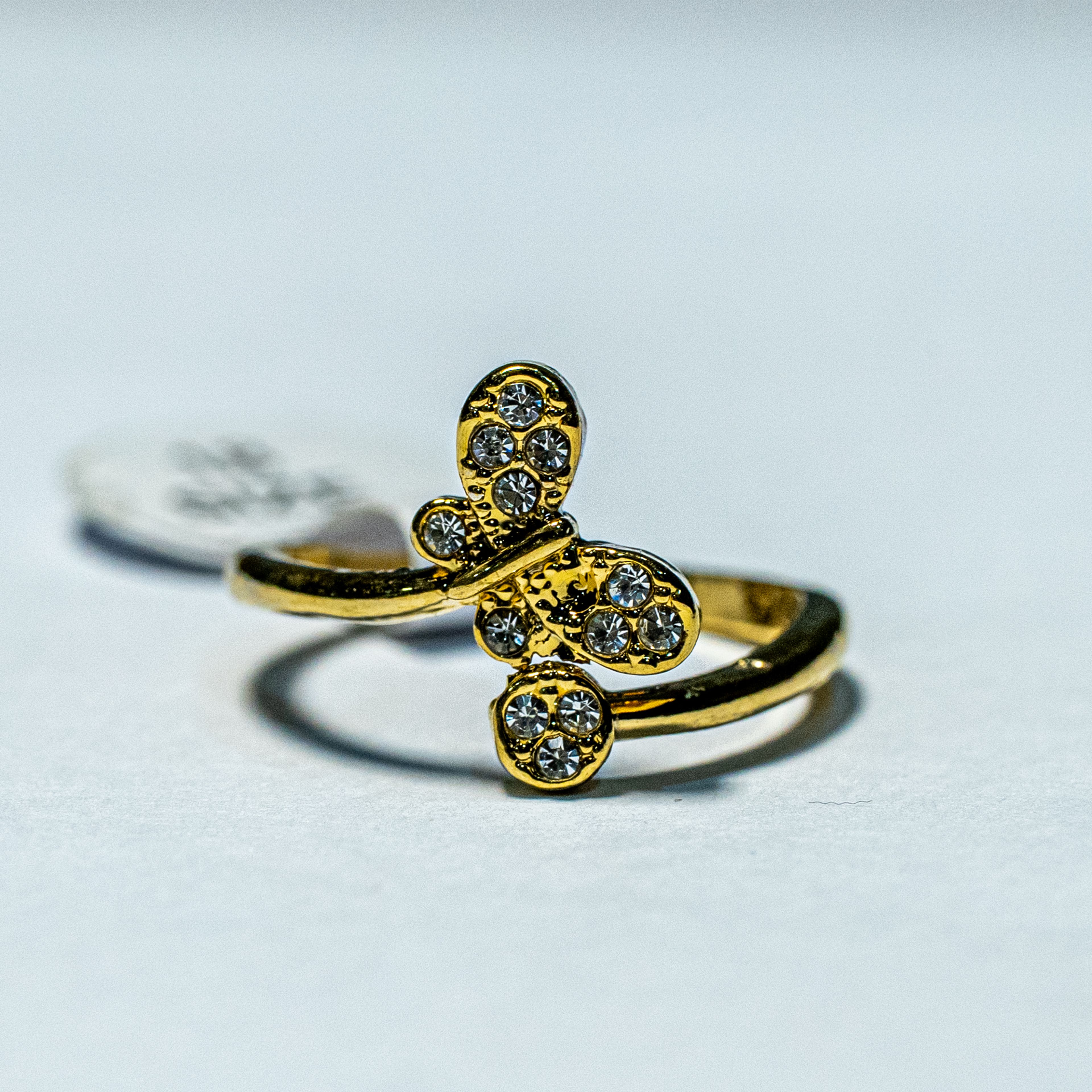 Golden Clover Crystal Ring