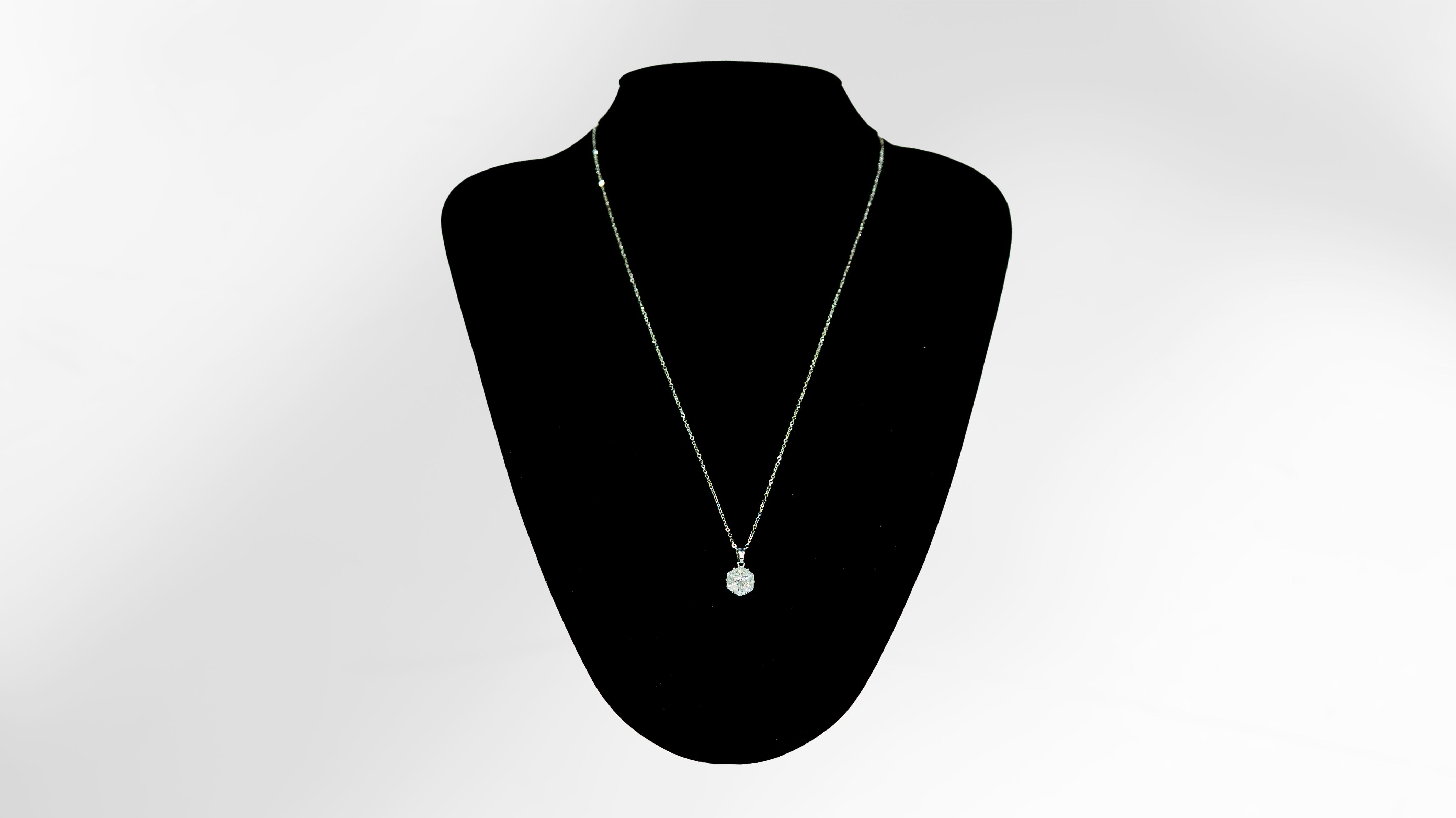 Snowflake Solitaire Pendant Necklace