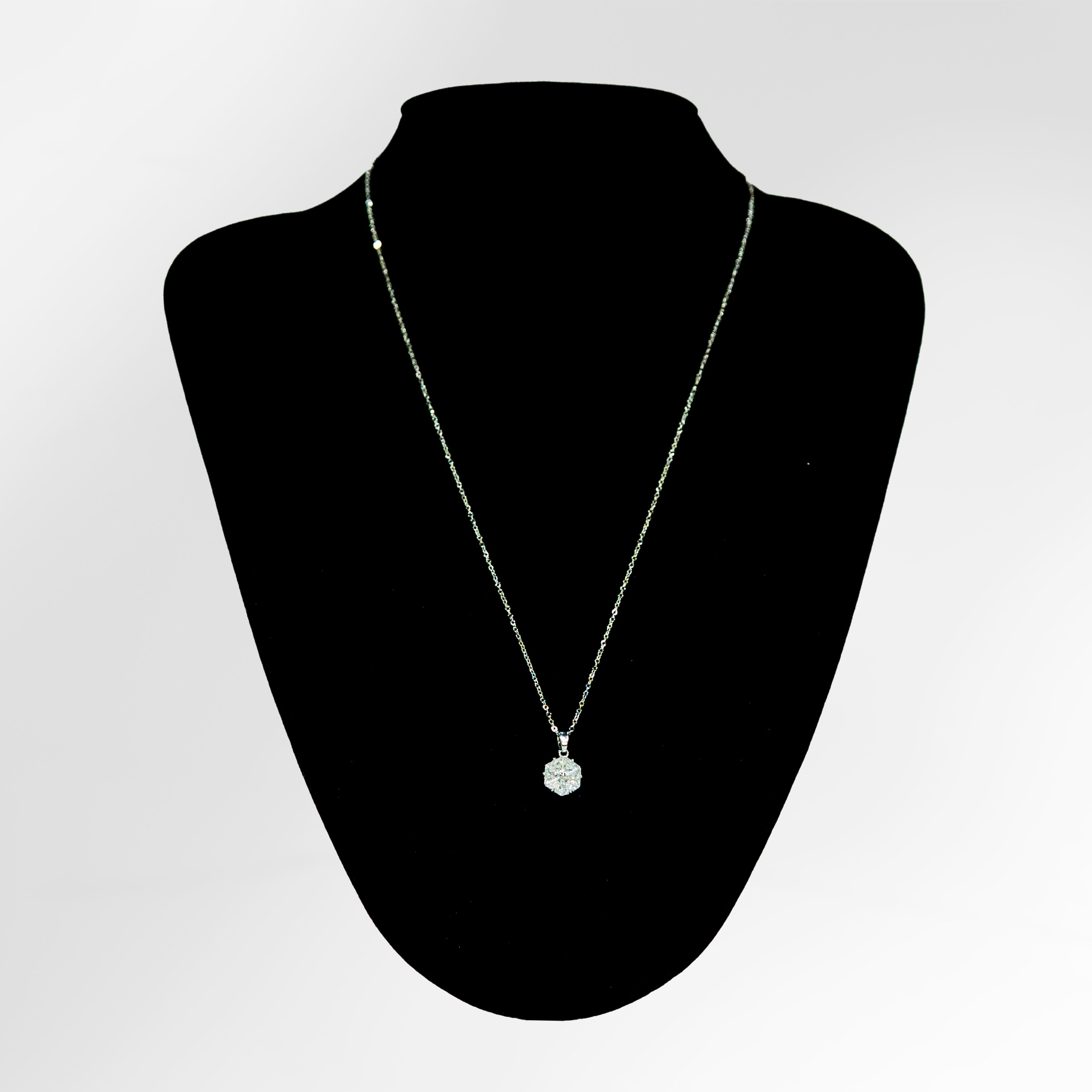 Snowflake Solitaire Pendant Necklace