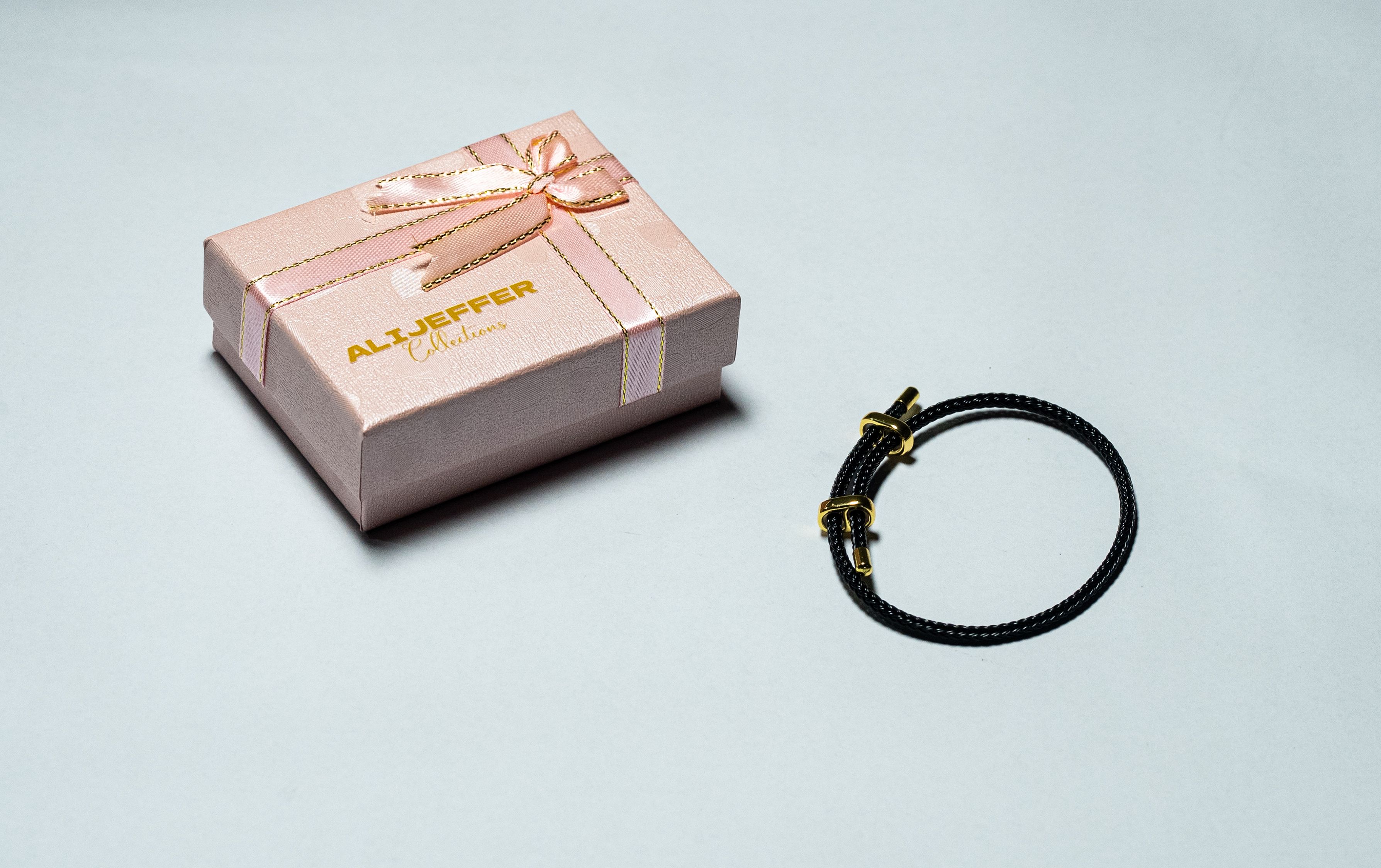 Black Gold Bar Cord Bracelet thumbnail 2
