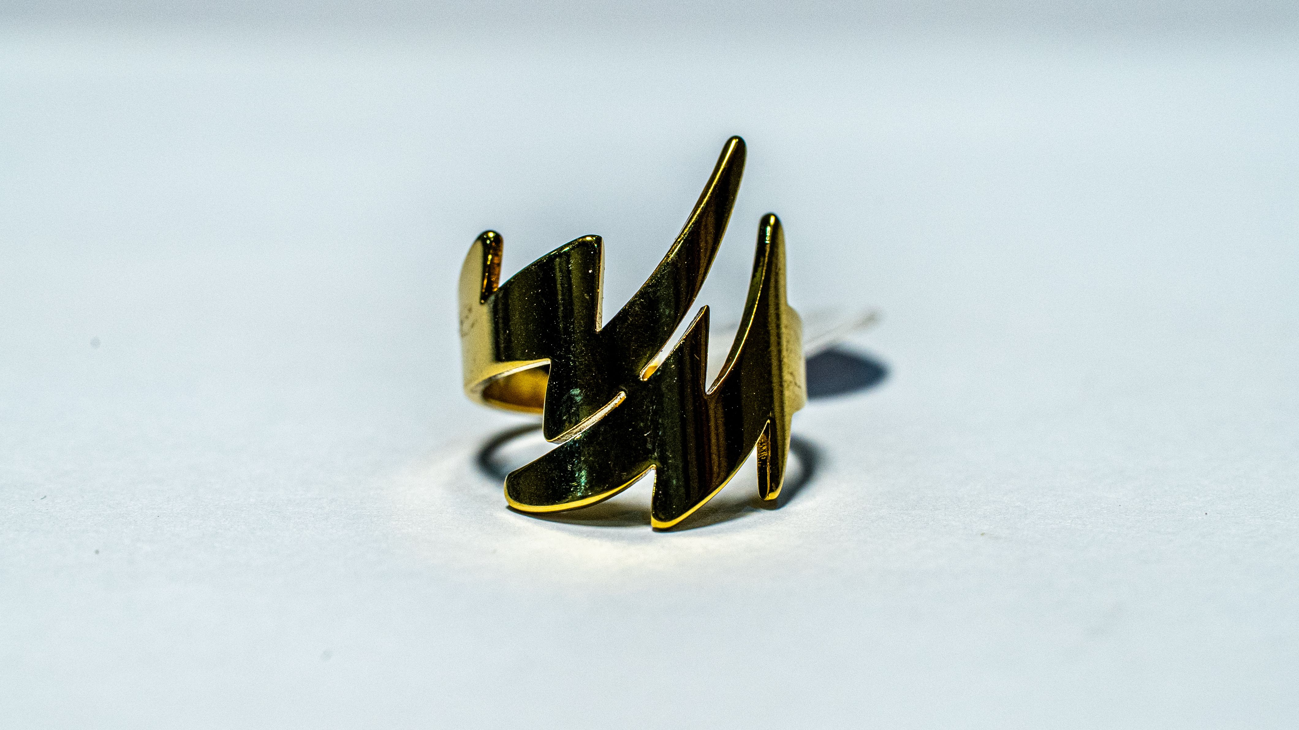Golden Lightning Statement Ring
