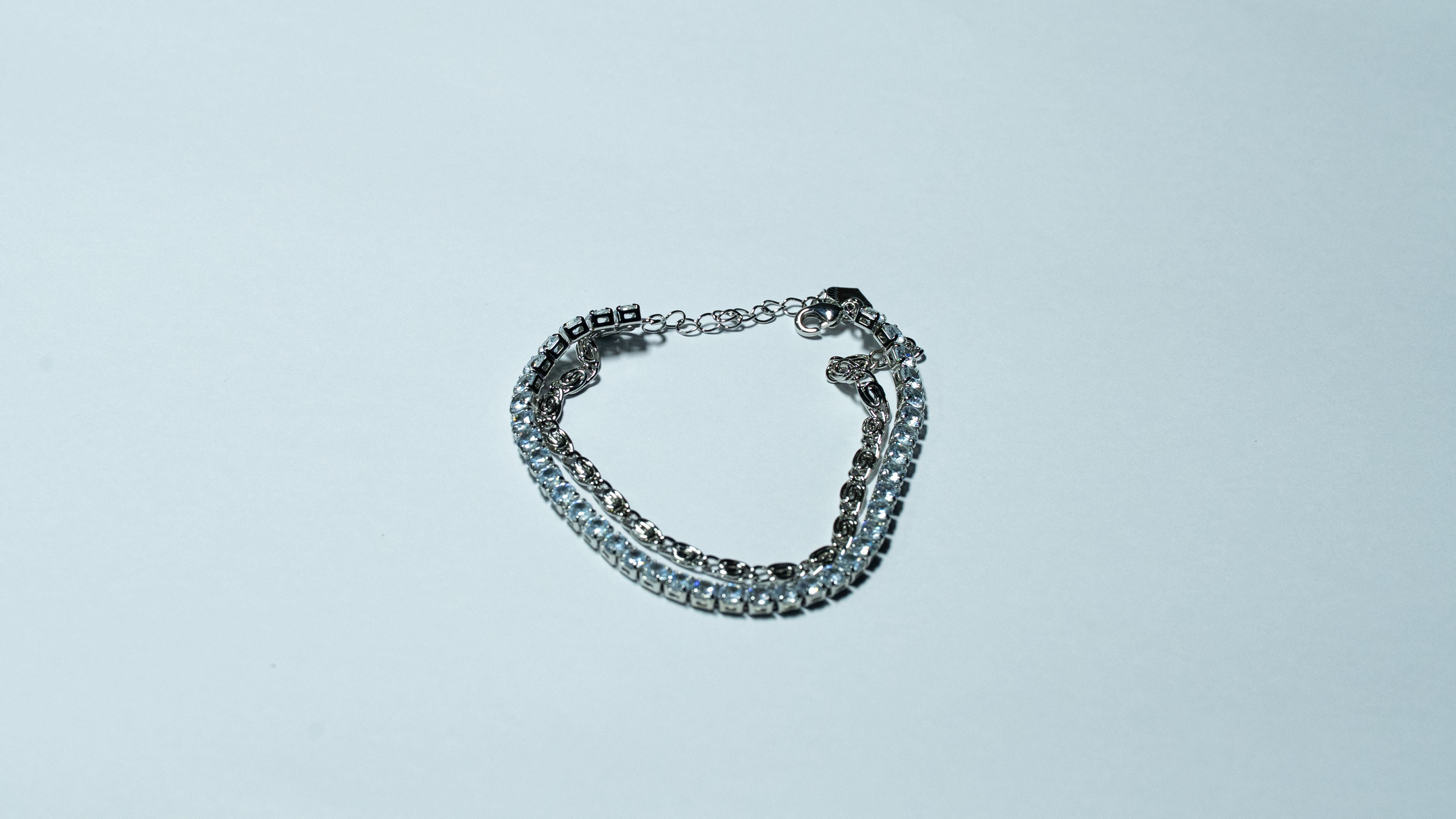 Silver Twin Row Tennis Bracelet