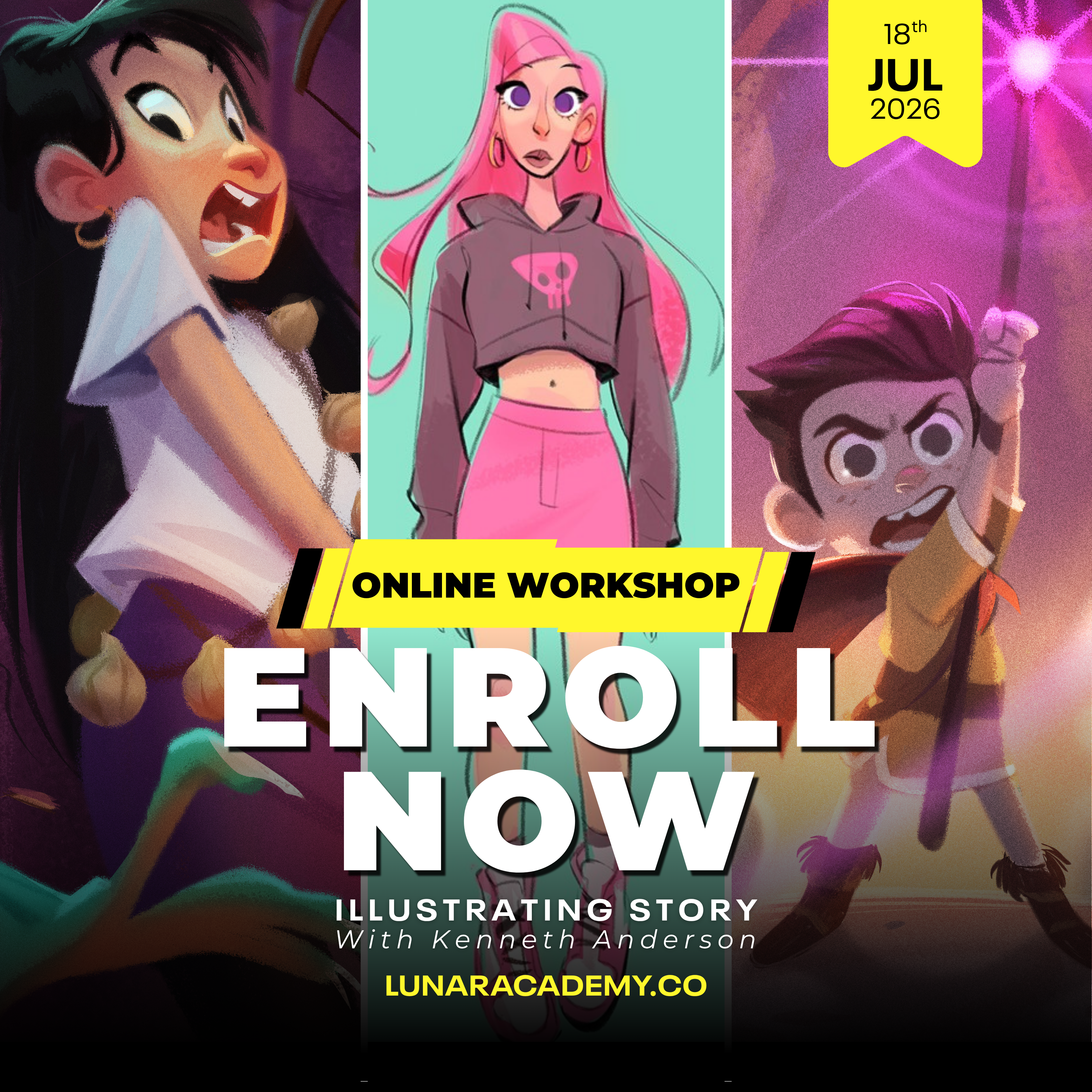 Lunar Academy Enroll Now Poster 