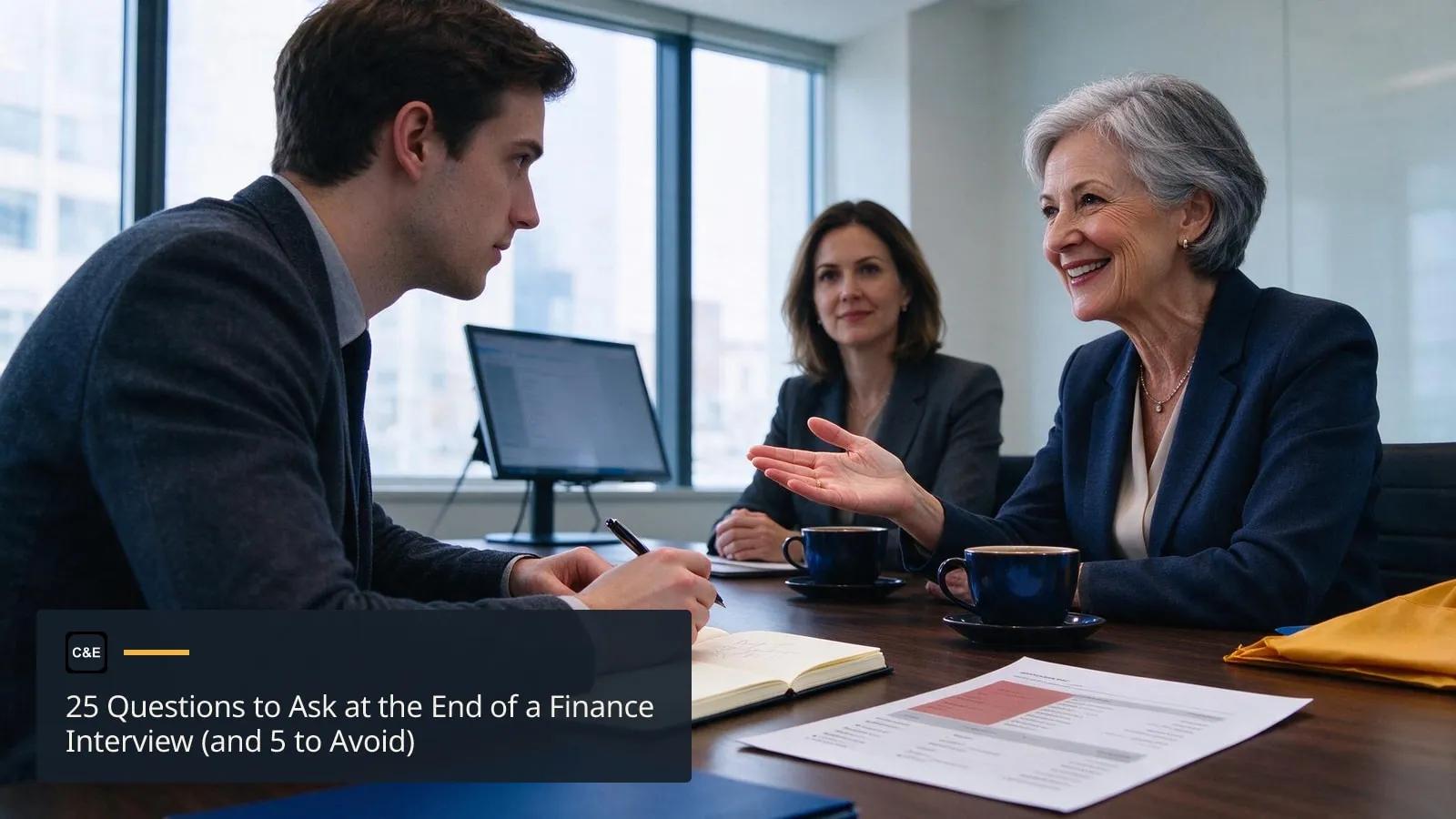 25 Questions to Ask at the End of a Finance Interview (and 5 to Avoid)