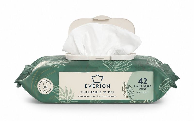 Flushable wet wipes for bathroom hygiene