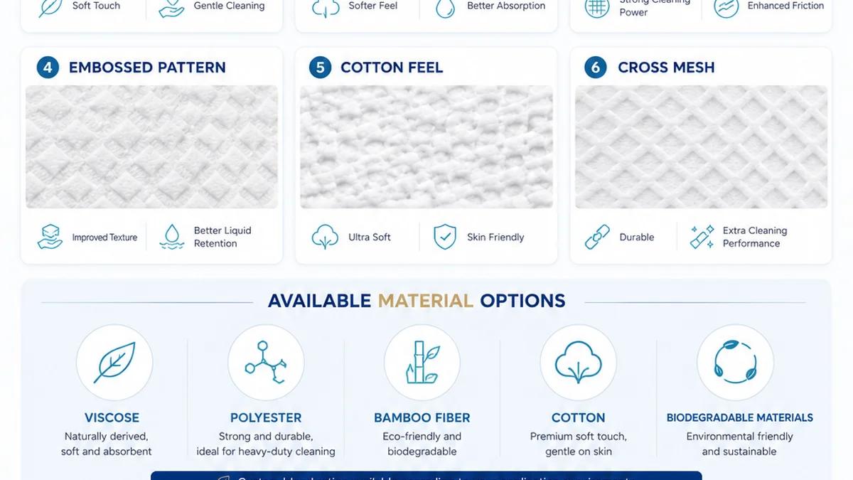 Nonwoven fabric options for wet wipes