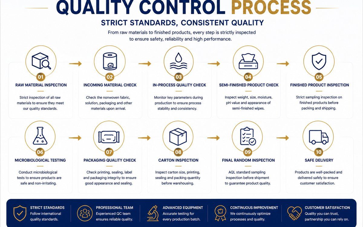Wet wipes certifications and quality reports