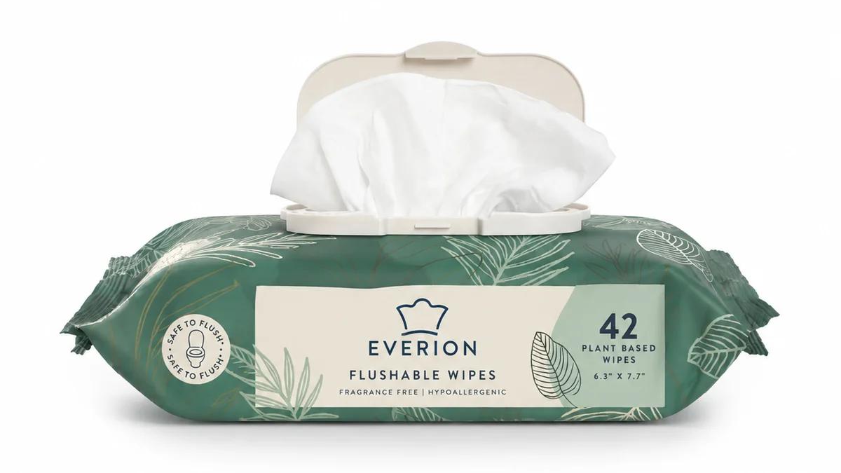 Flushable wet wipes for bathroom hygiene