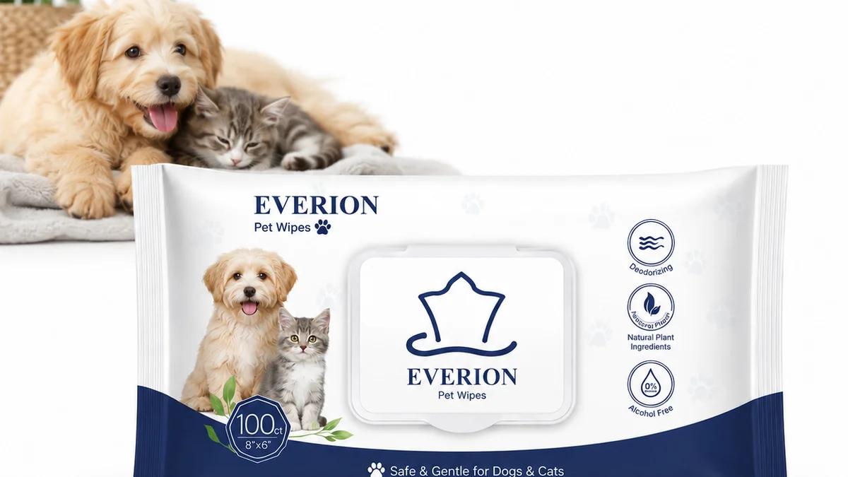 Pet wipes for dog and cat grooming