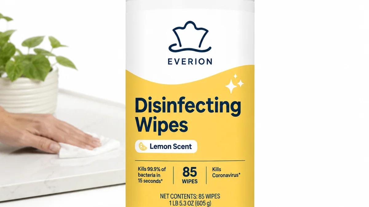 Disinfecting wipes for surface cleaning