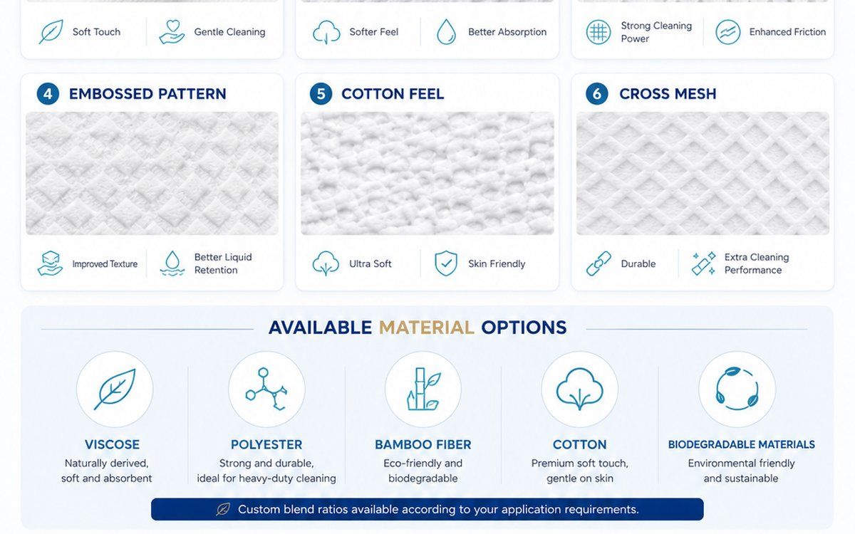 Nonwoven fabric options for wet wipes