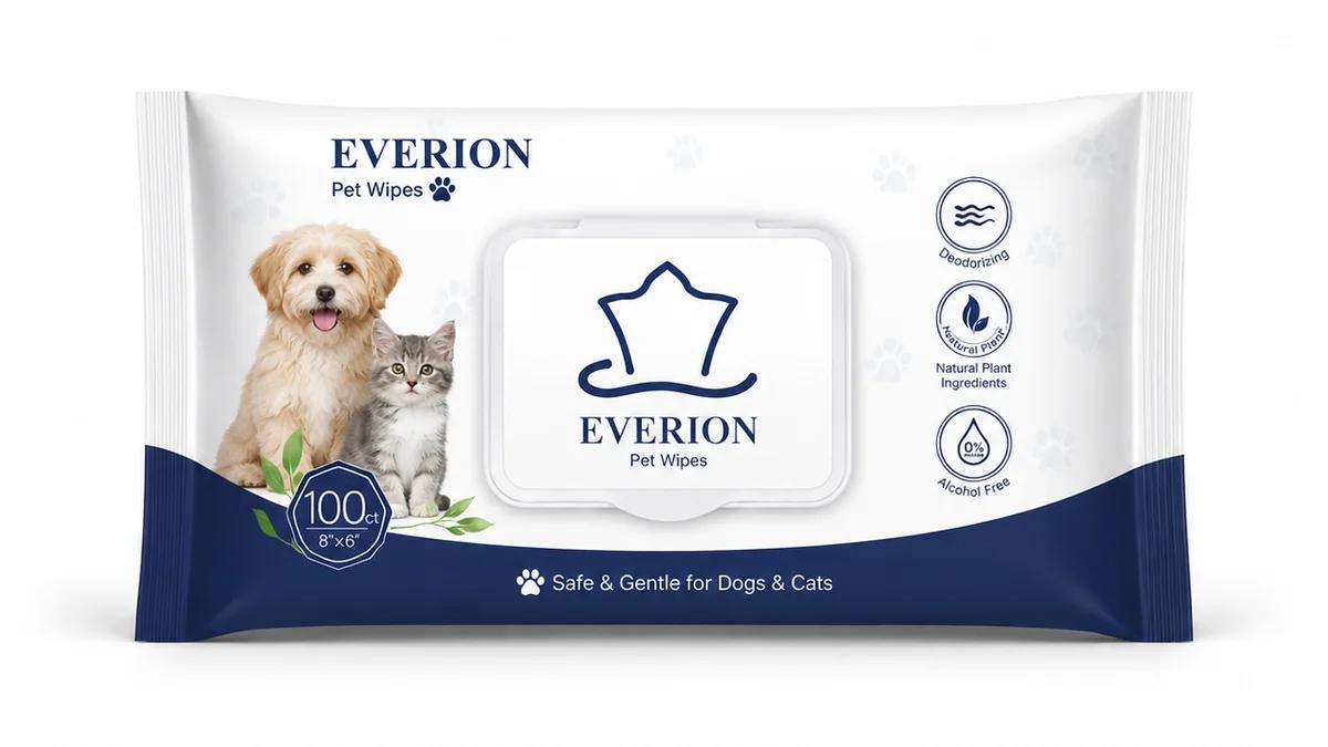 Pet wipes for dog and cat grooming