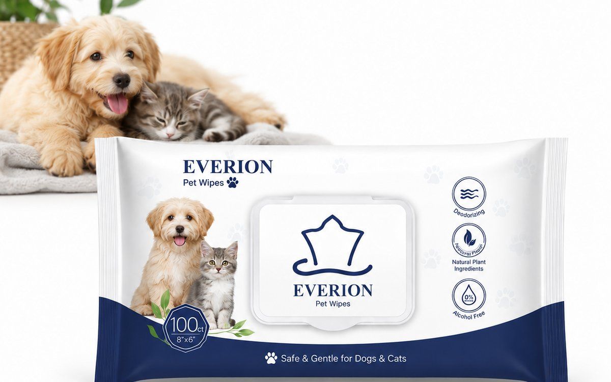 Pet wipes for dog and cat grooming