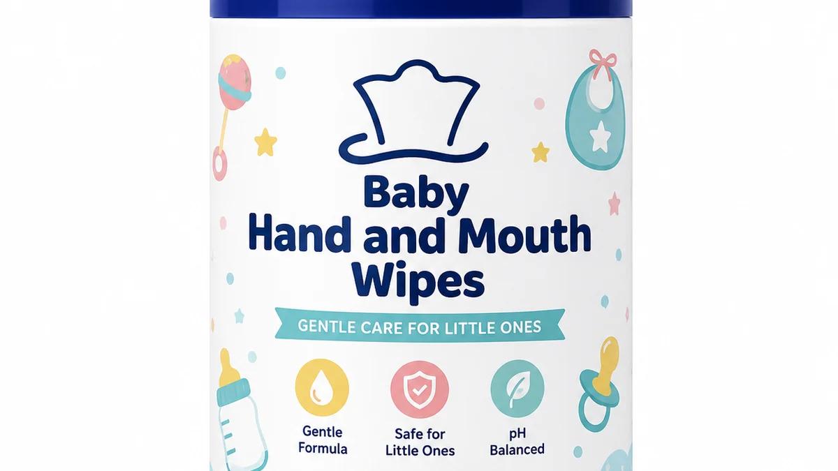 Baby hand and mouth wipes for gentle cleaning