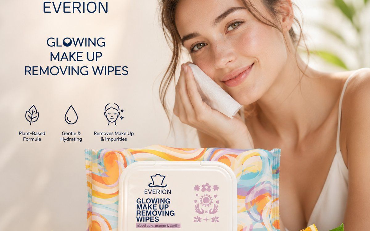Makeup remover wipes for facial cleansing