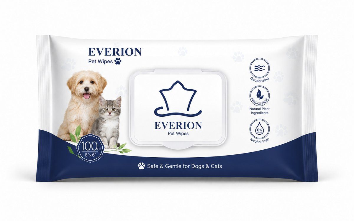 Pet wipes for dog and cat grooming