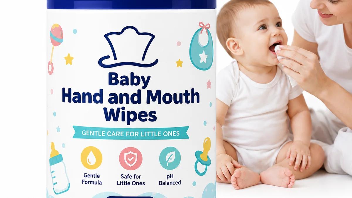 Baby hand and mouth wipes for gentle cleaning