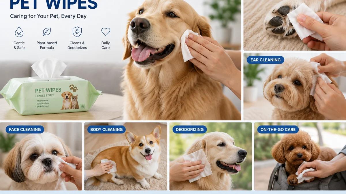 Pet wipes for dog and cat grooming