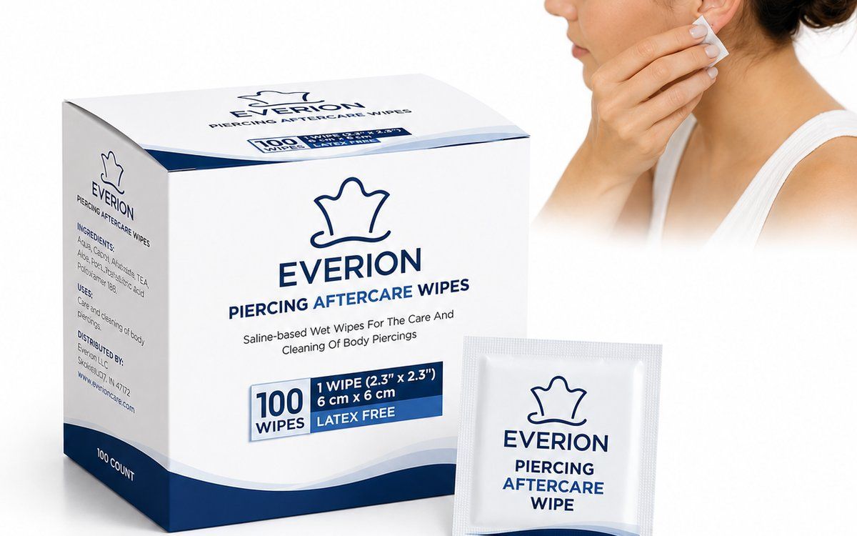 Piercing and tattoo aftercare wipes packaging