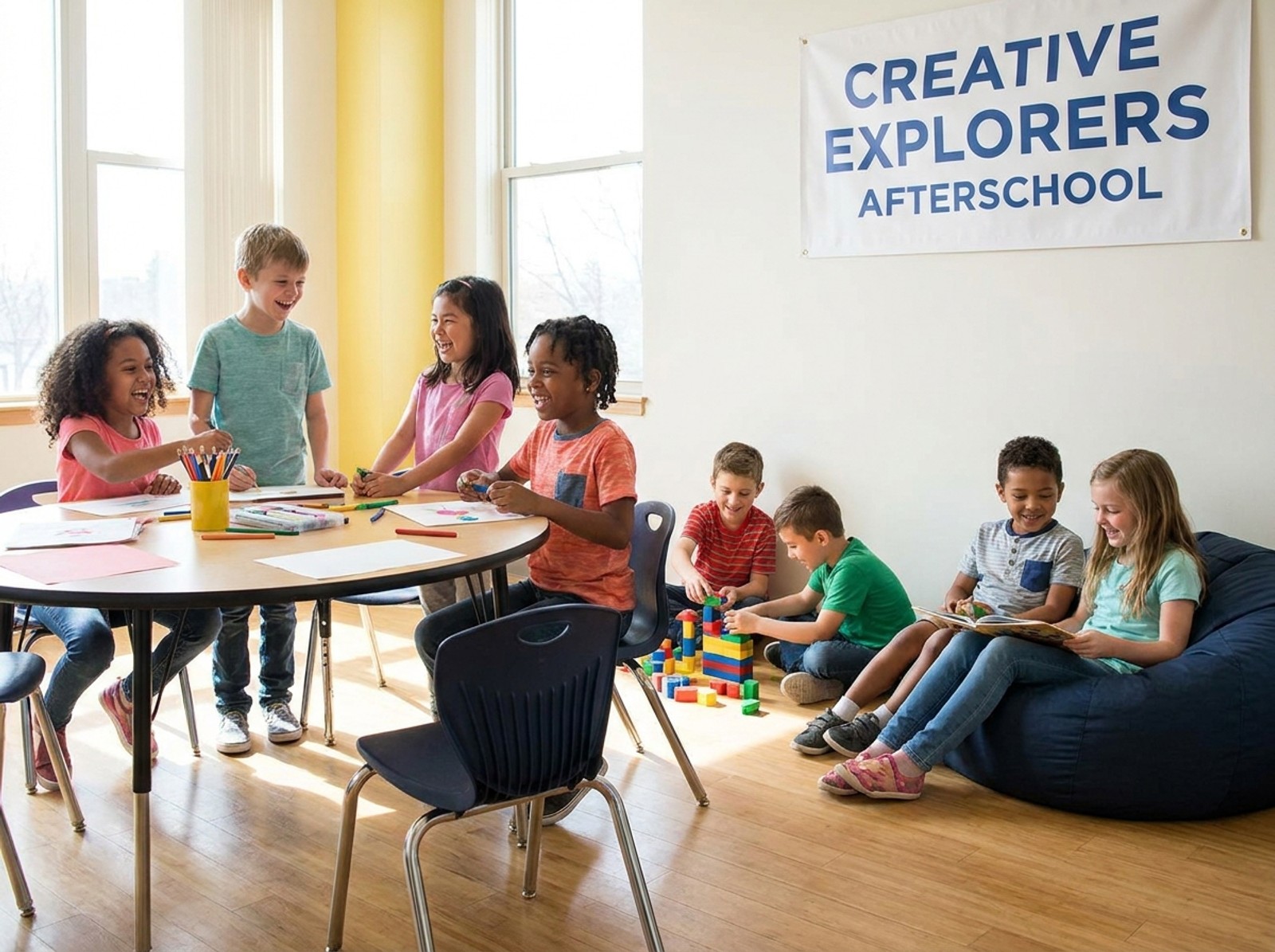 Youth engaged in hands-on afterschool activities