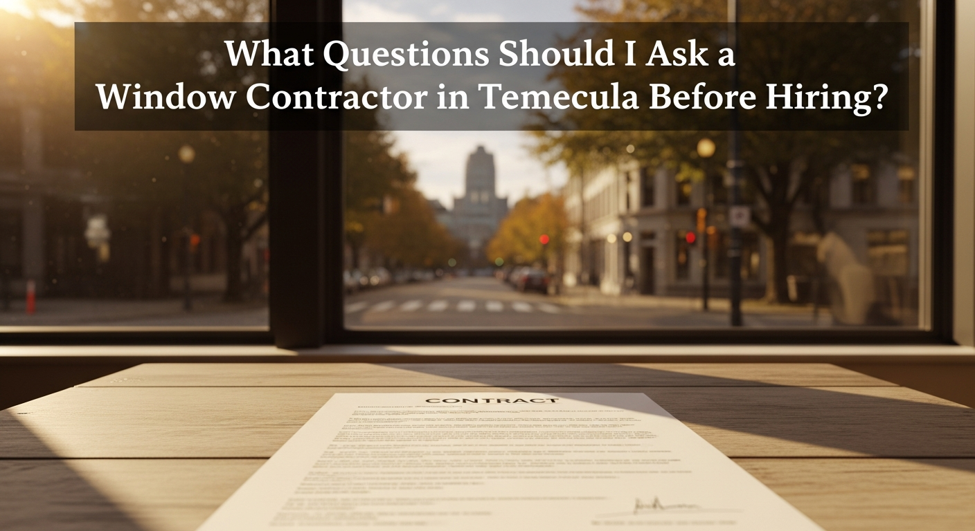 What Questions Should I Ask a Window Contractor in Temecula Before Hiring? — Temecula Windows & Doors