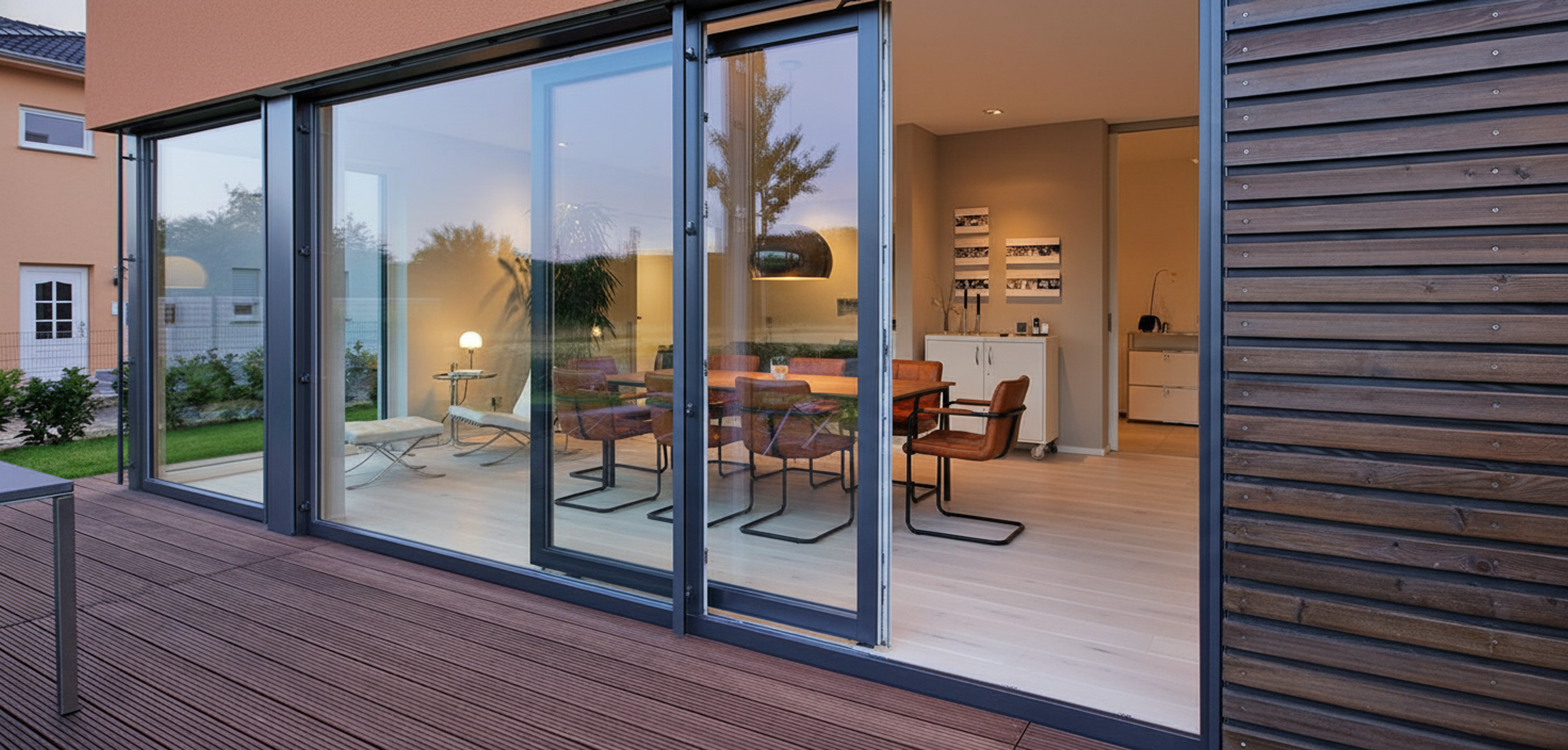 Multi-panel sliding glass door system installed on a Temecula home patio