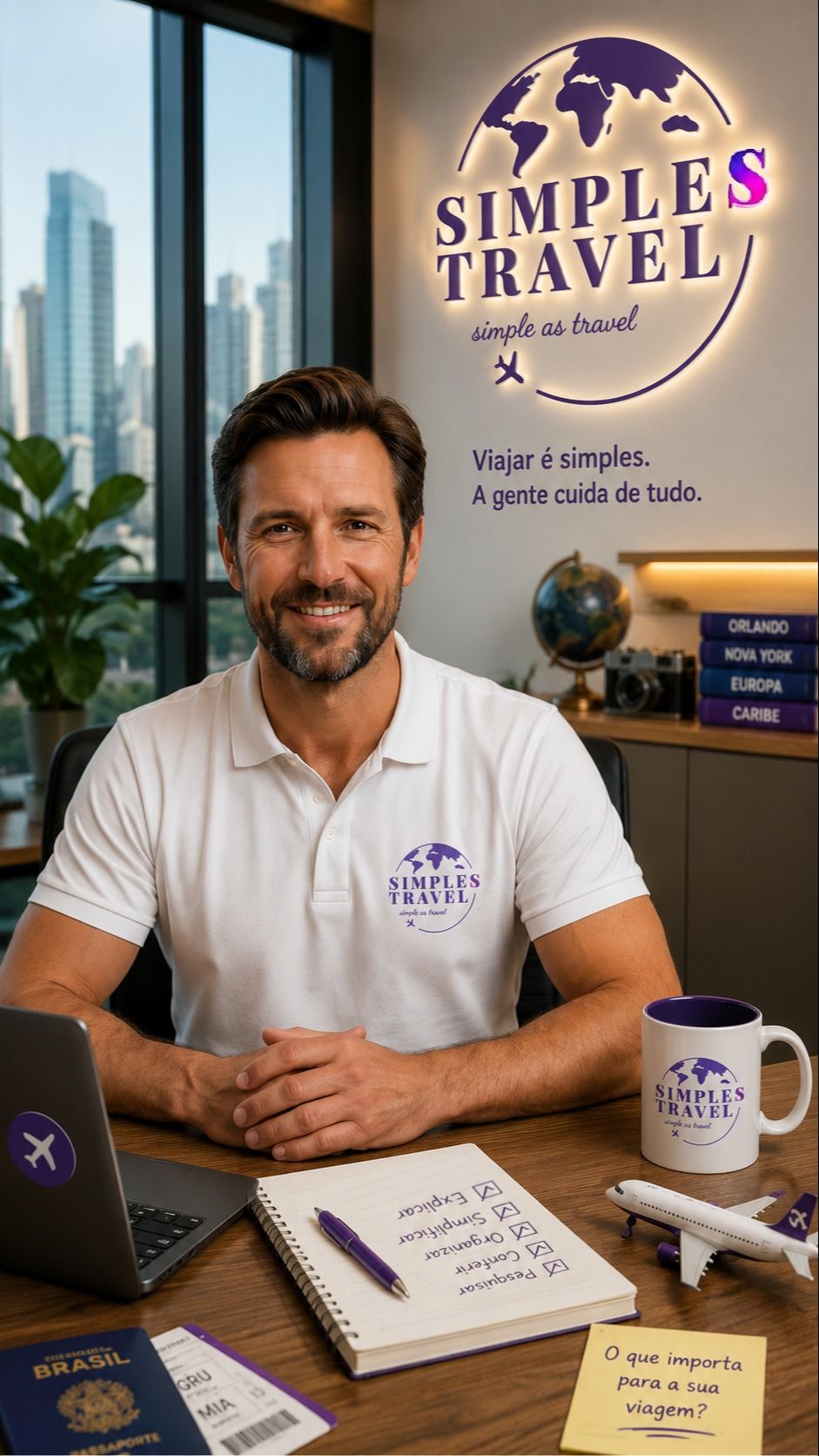 Simplício no Escritório | Imagem gerada por IA