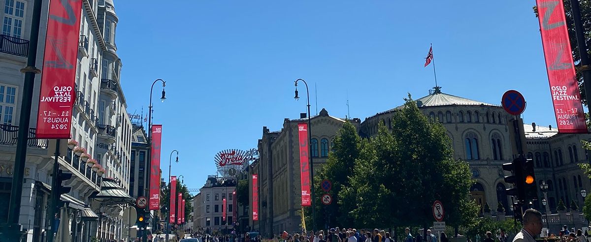 Oslojazz banners displayed at Karl Johan