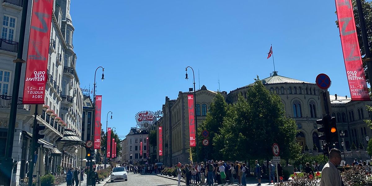 Oslojazz banners displayed at Karl Johan