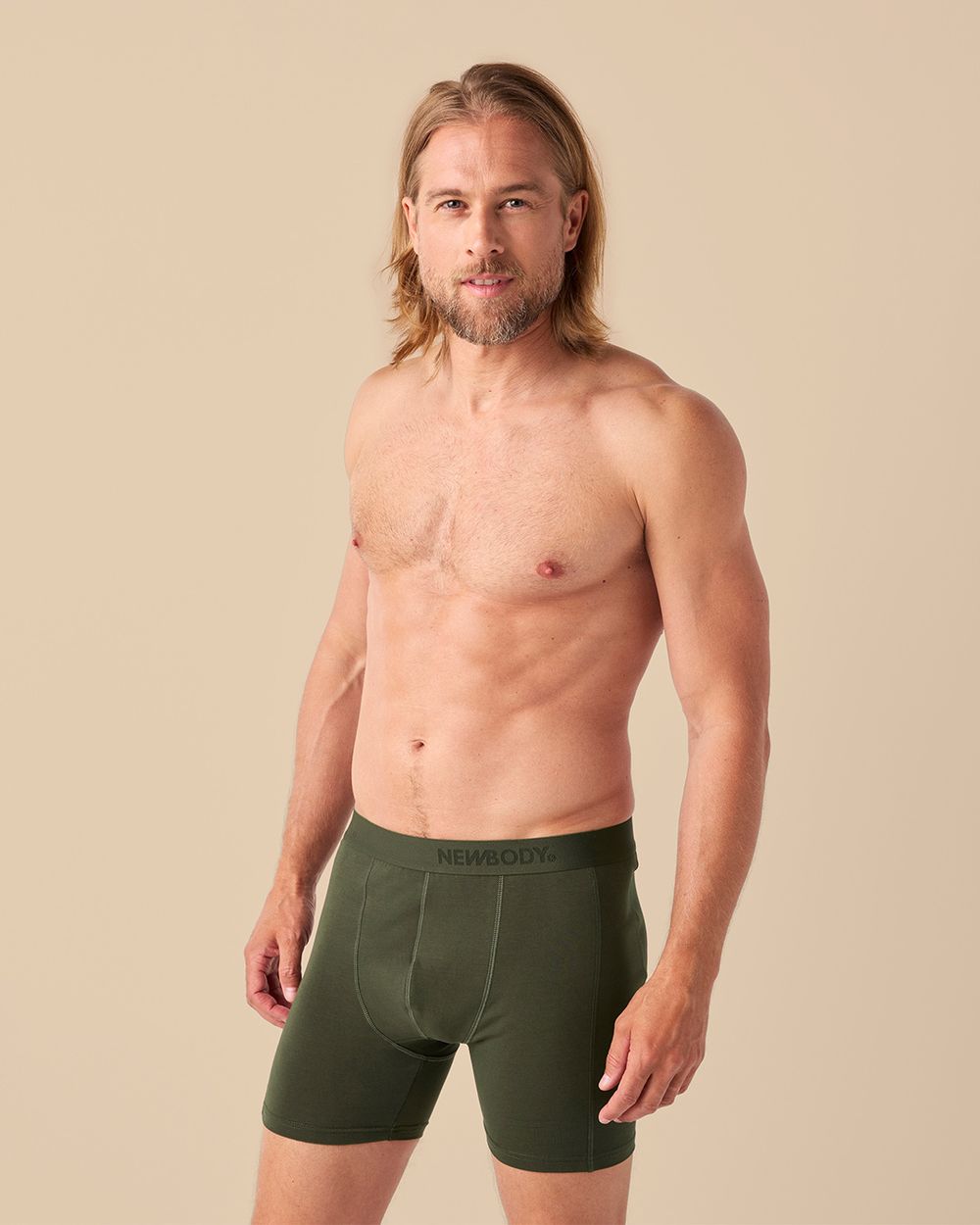 Grön kalsong på manlig modell