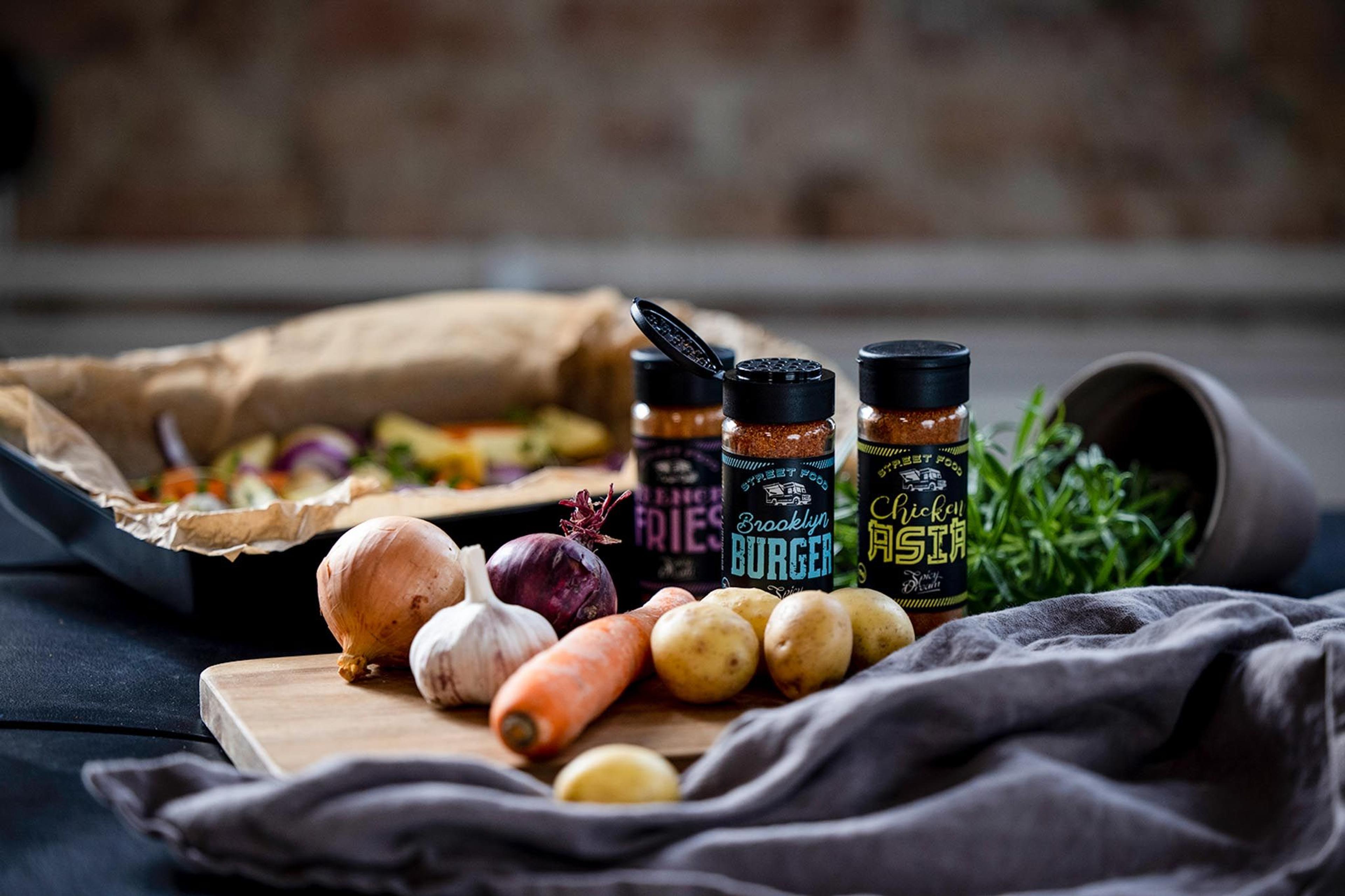 Inspirerande bild på rotsaker och matchande street food kryddor