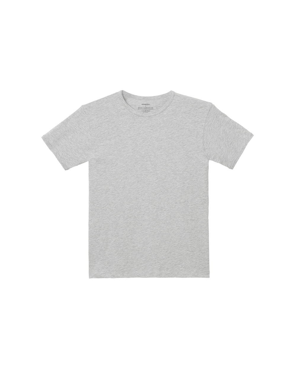 En enkel t-shirt i melerad ljusgrå färg med rund halsringning och korta ärmar. Gjord i mjukt, bekvämt material som passar till vardags.