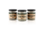 Three containers of organic herbs