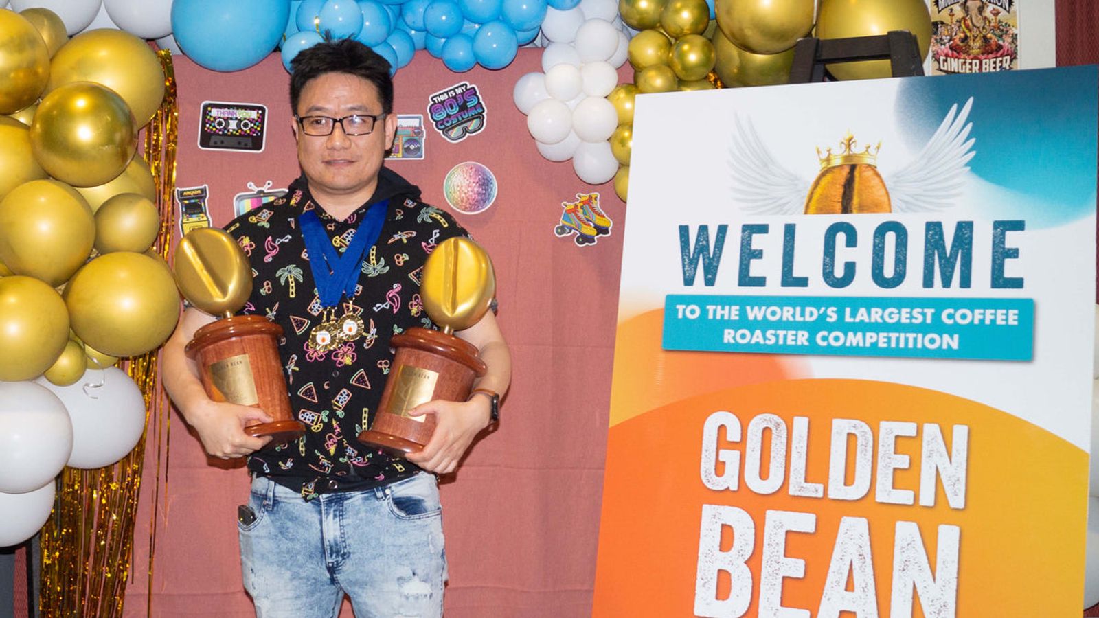 Golden Bean Australasia Overall Champion trophies