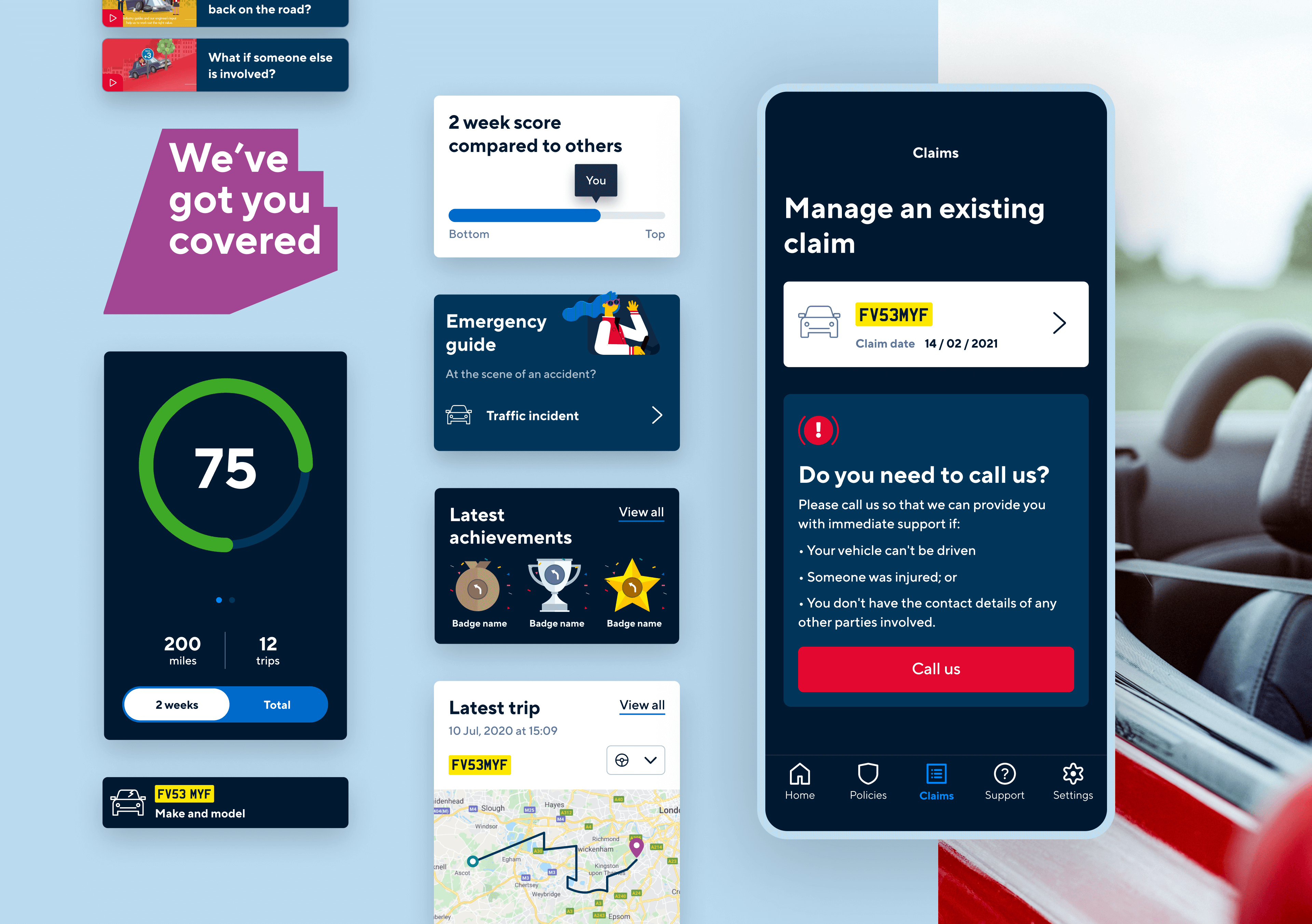 Hastings Direct mobile app brand componentscompact view