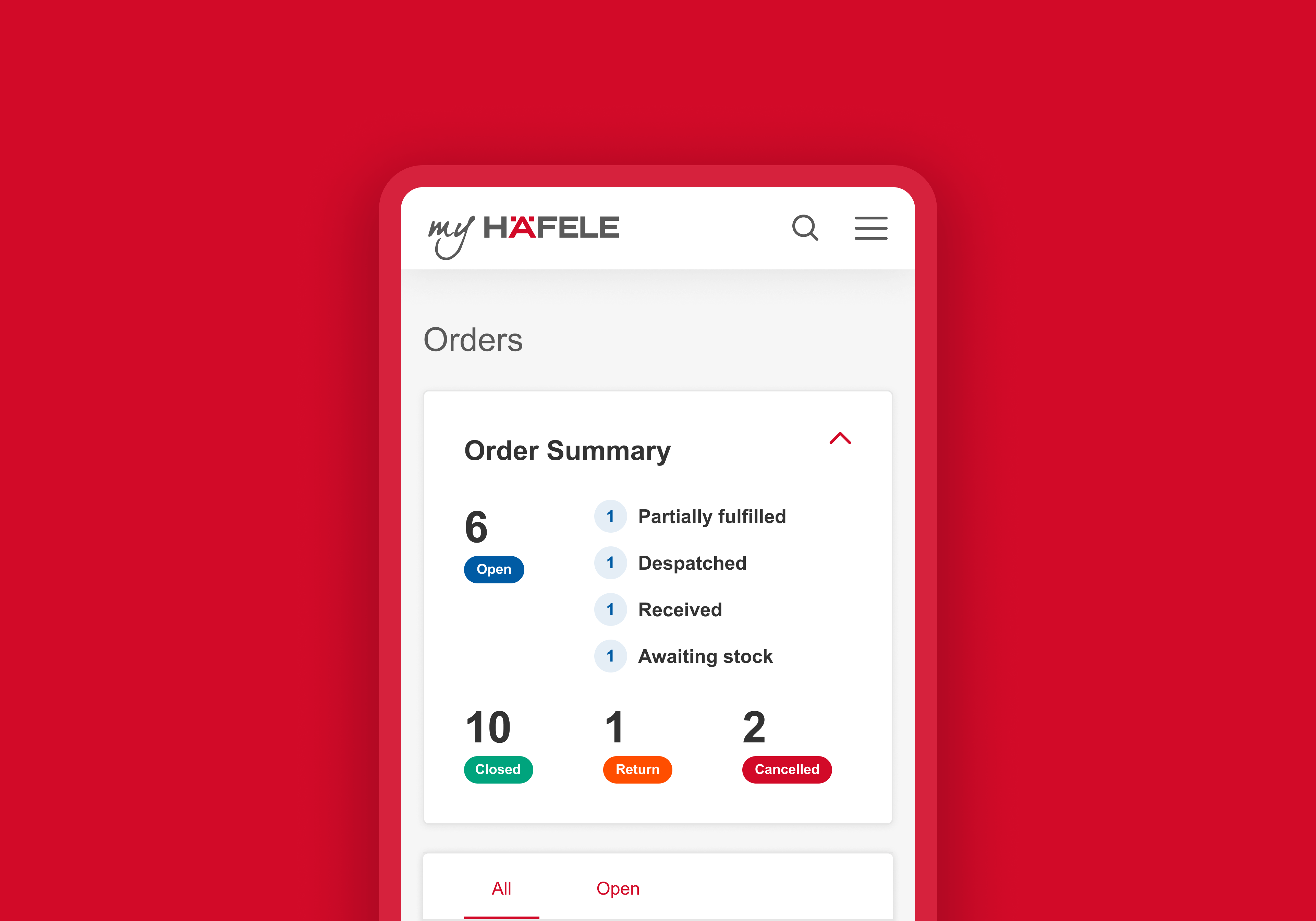 A phone showing an order summary page