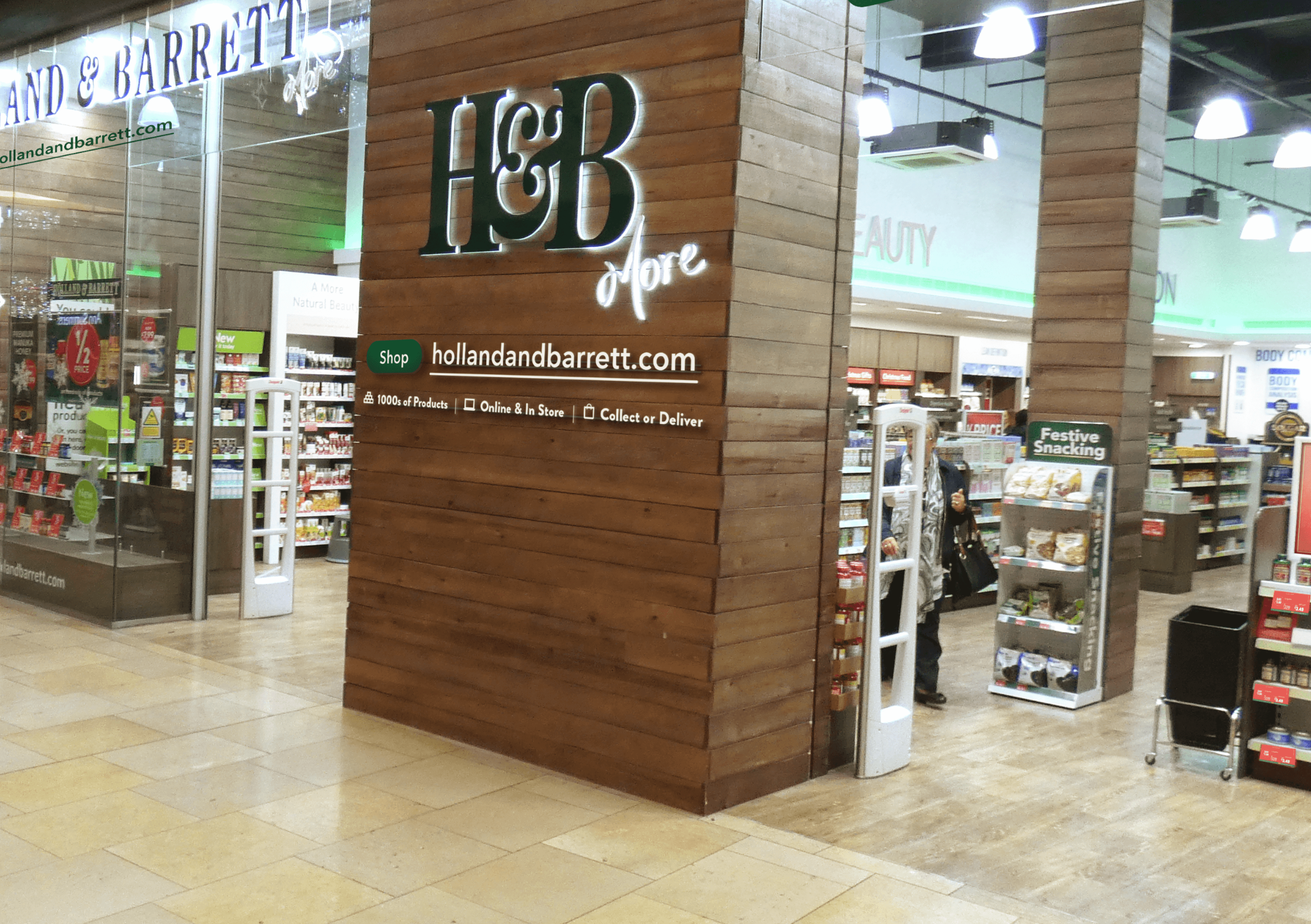 An image showing a Holland and Barrett store front internal