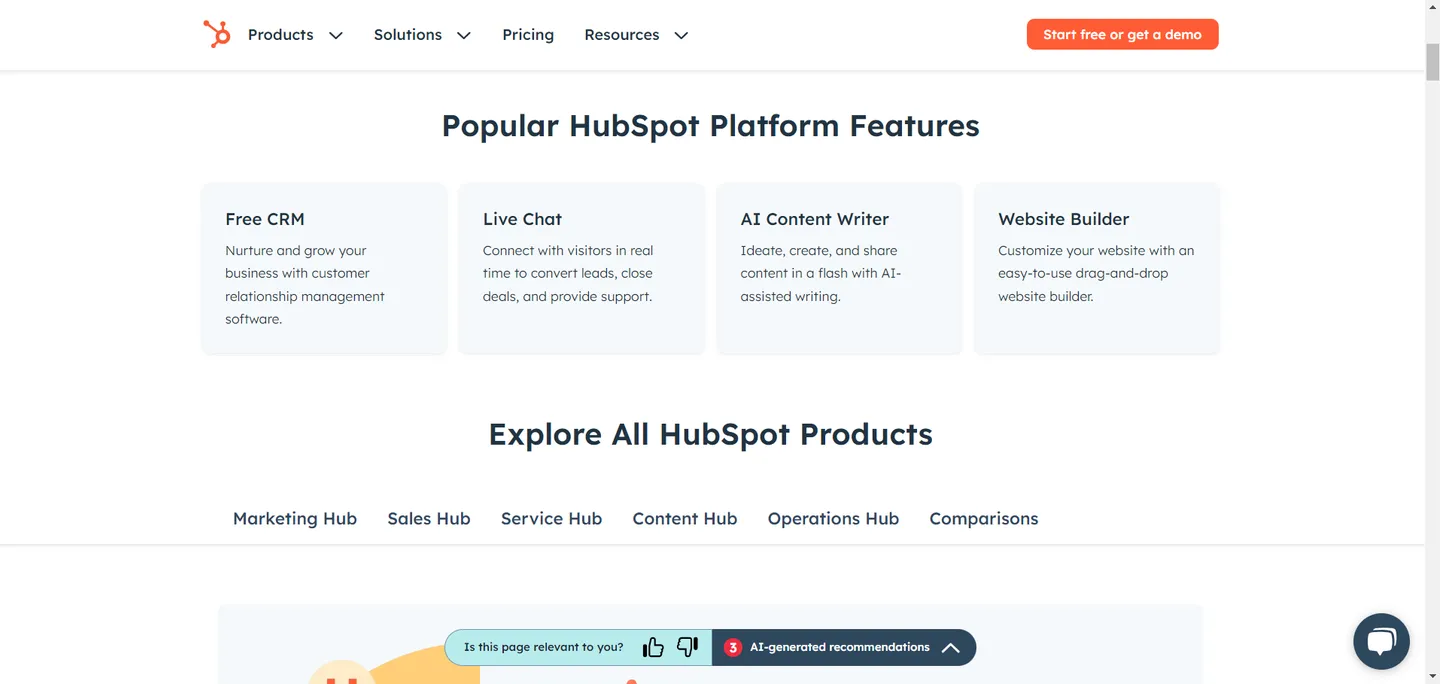 HubSpot Vs AWS: HubSpot Core Features