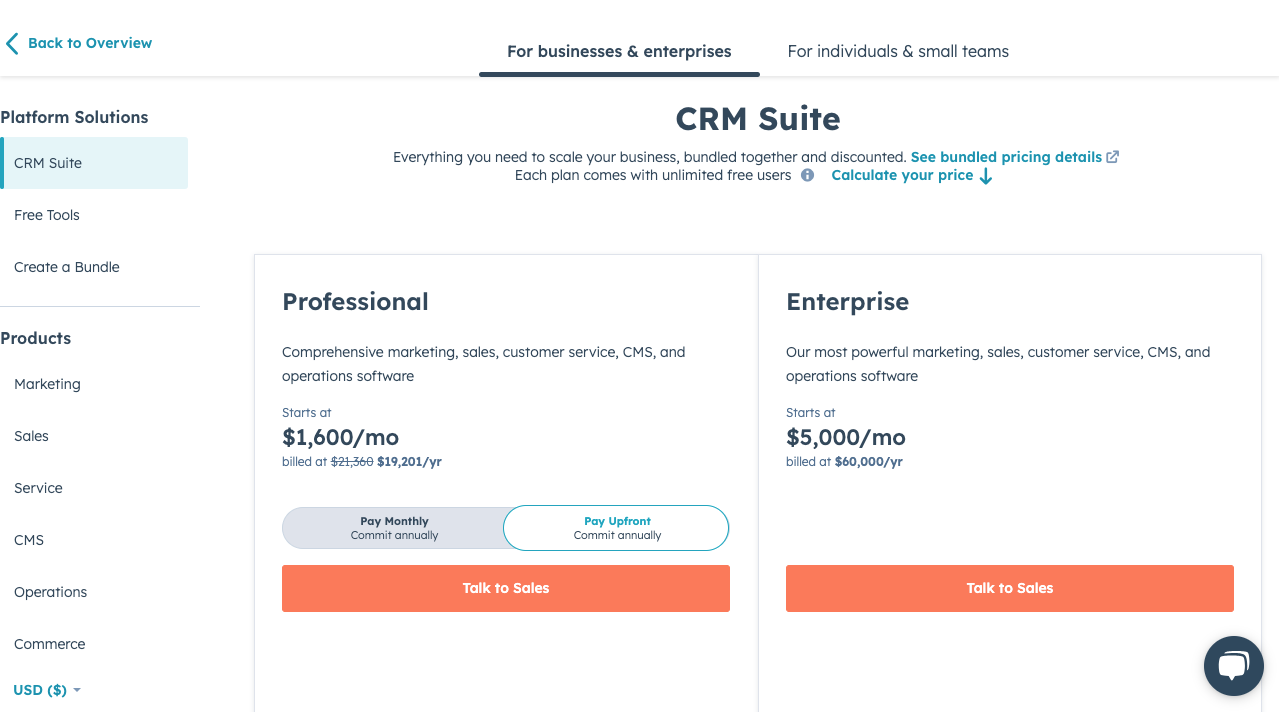 HubSpot's Pricing Structure