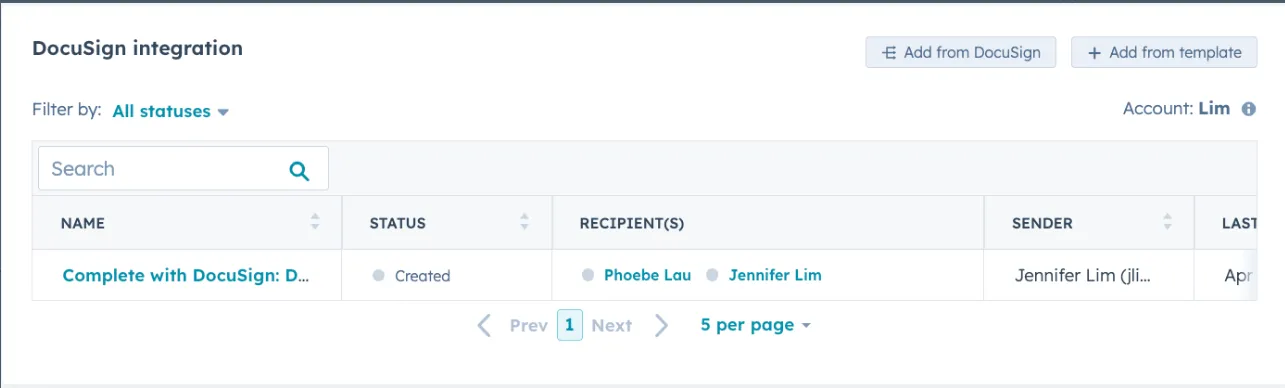 Send Documents and Track Status