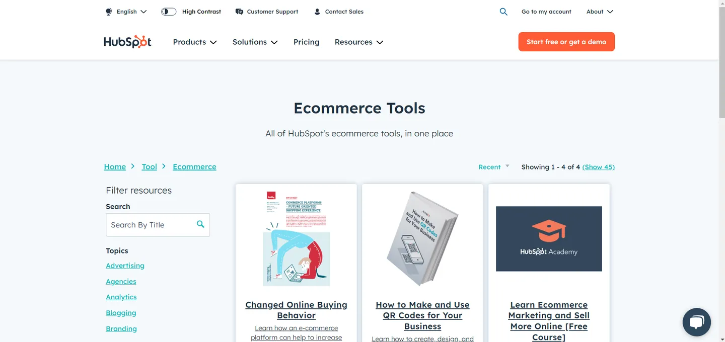 HubSpot Event and Ecommerce