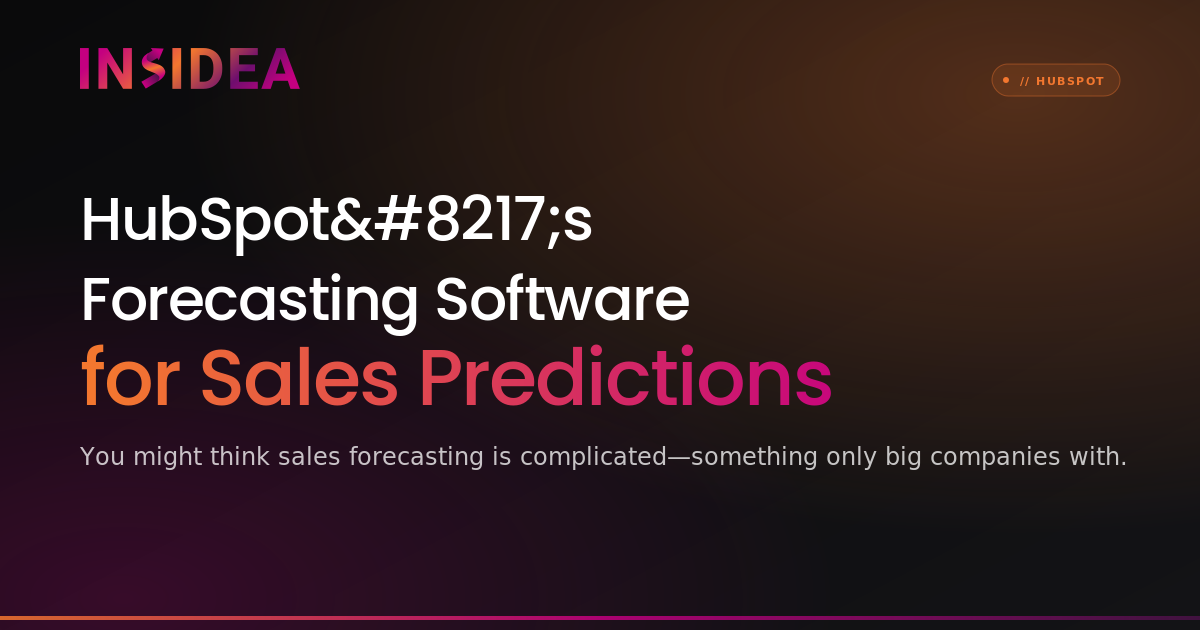 HubSpot’s Forecasting Software for Sales Predictions