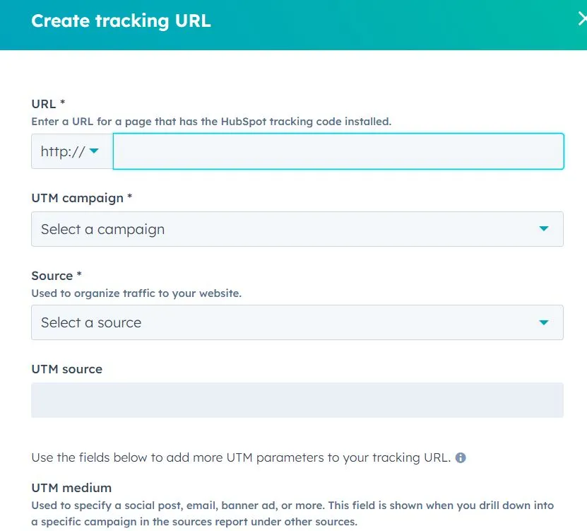 Create tracking url