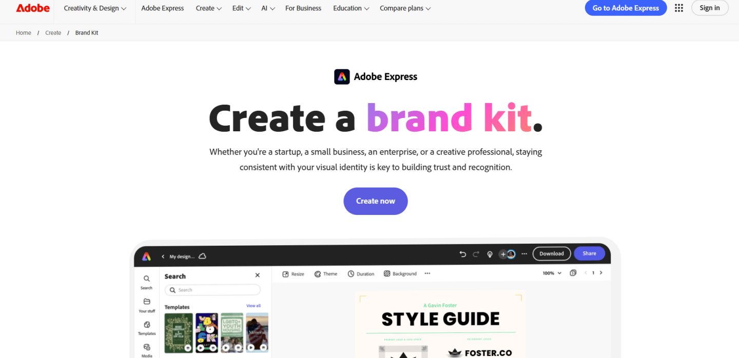 Adobe Express Brand Kit Generator