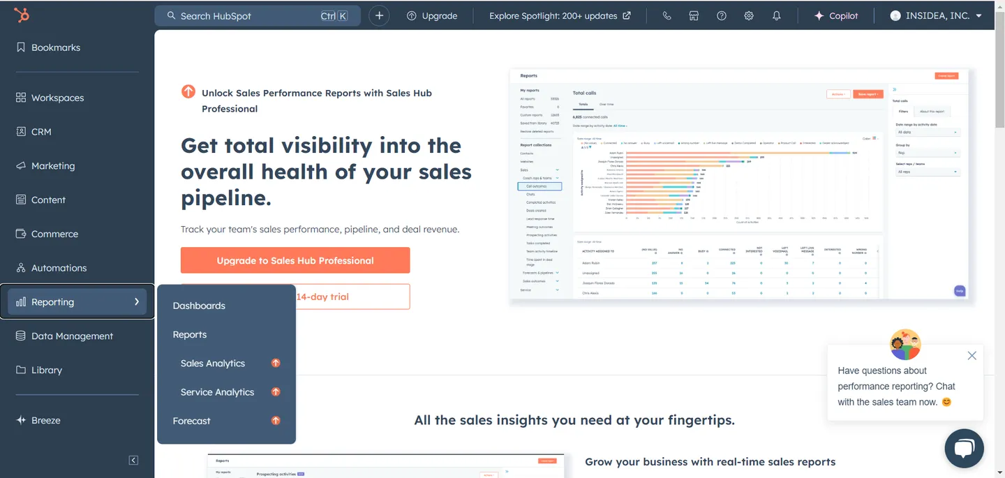 HubSpot reporting and Analytics