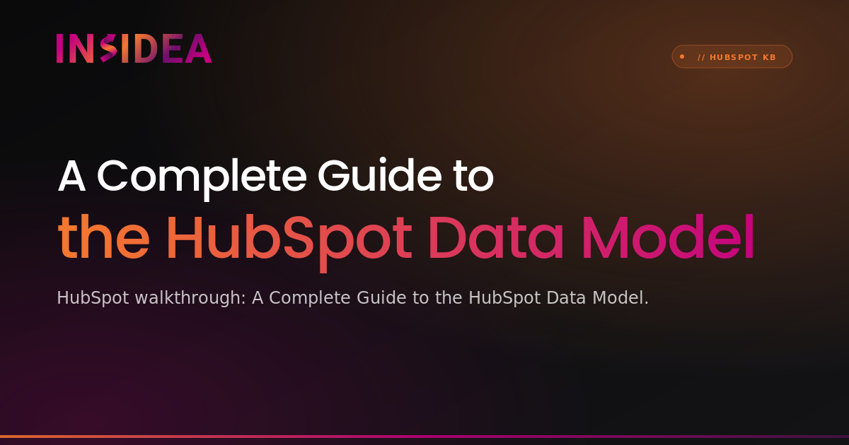 Hubspot Model A Complete Guide to the HubSpot Data Model | INSIDEA