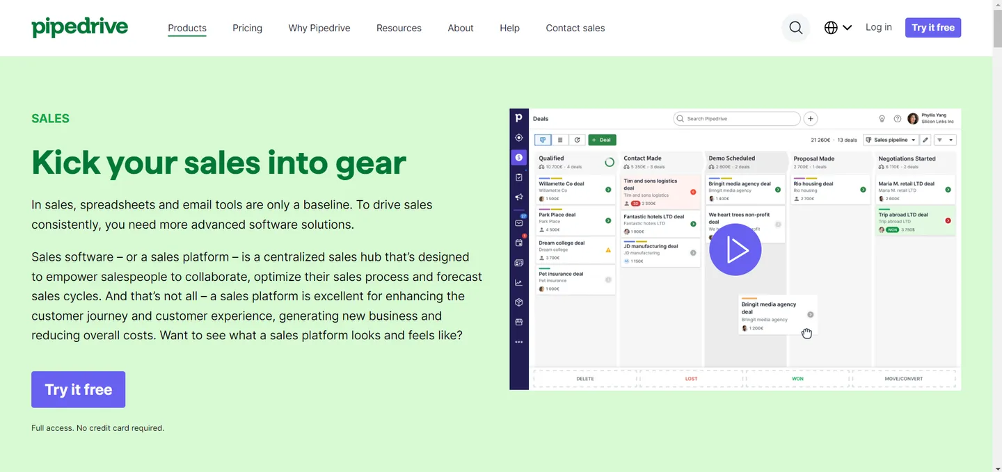 User Experience Pipedrive