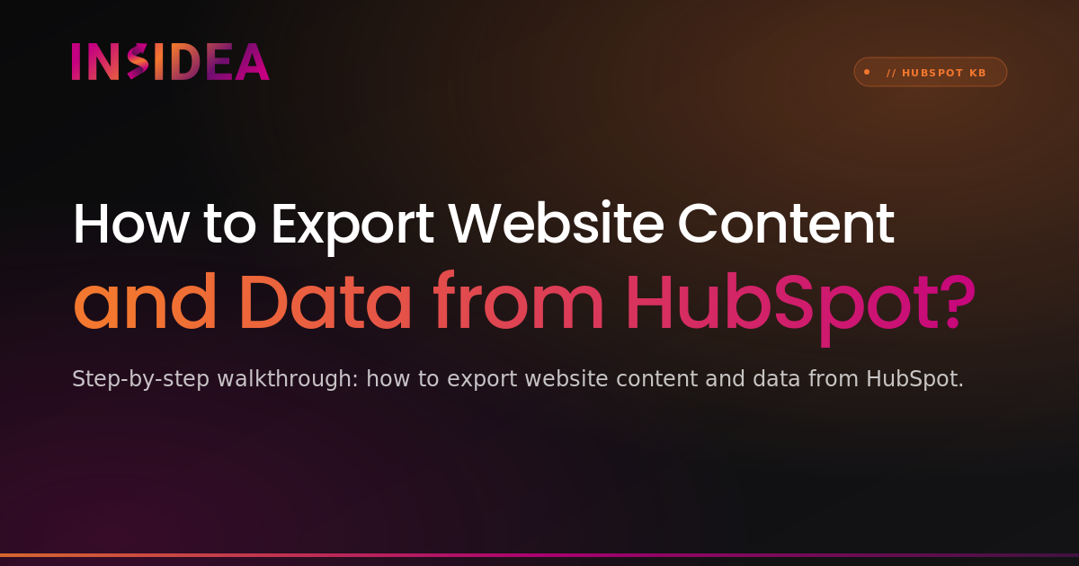 How to Export Website Content and Data from HubSpot?